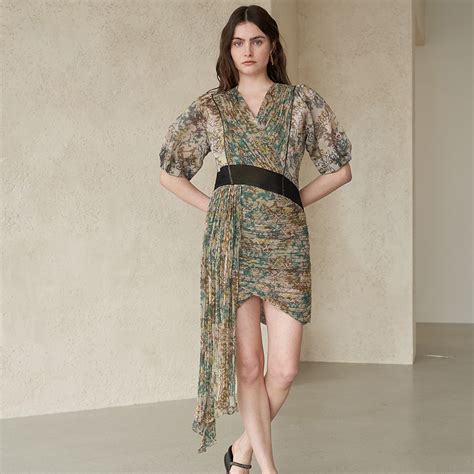 Discover Ruched Drape Mini Silk Dress in Women's New Arrivals