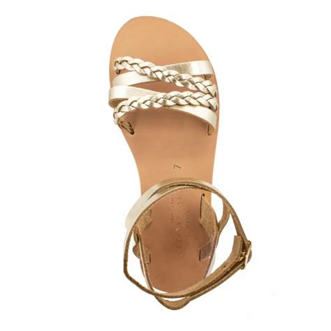 Women Leather Sandals Klimatsakis 652, Gold