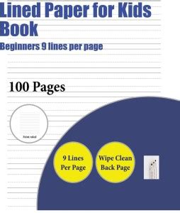 Lined Paper for Kids Book (Beginners 9 lines per page): Buy Lined Paper ...