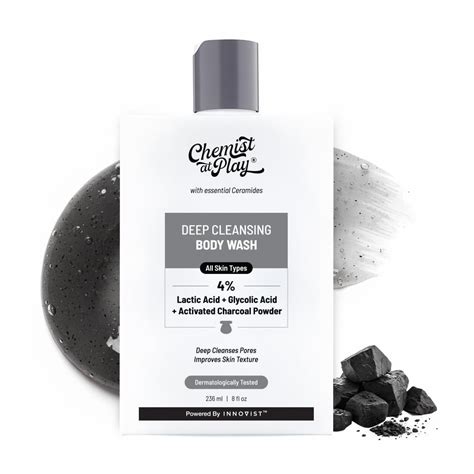 Buy Chemist At Play Deep Cleansing Activated Charcoal Body Wash | 4% ...