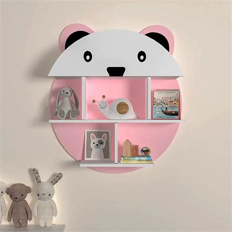 Cute Little Panda Shape Wooden Wall Storage Shelf for Kids – Vibecrafts