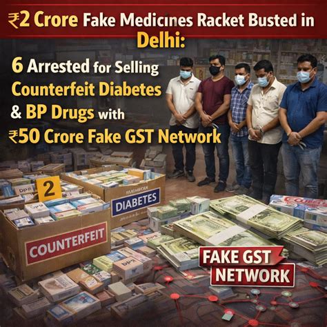 ₹2 Crore Fake Medicines Racket Busted in Delhi,6 Arrested