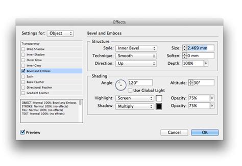 InDesign Text Effects 的图像结果