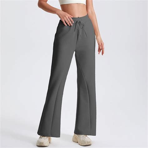 Casual Pants New Anti-Wrinkle High Waist Drawstring Profile Bootcut ...