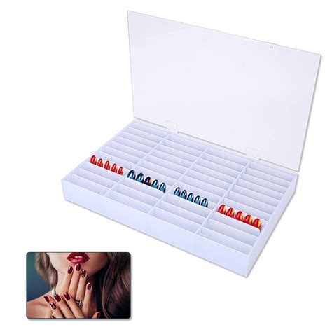False Nail Art Tips Storage Box, Transparent Empty Nail Display Case ...