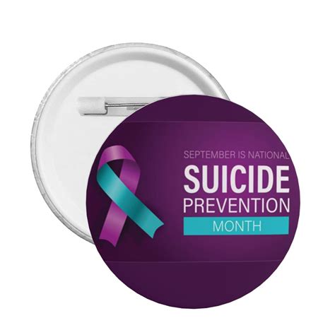 Suicide Prevention Awareness Month Purple Ribbon Pin Button Badge ...