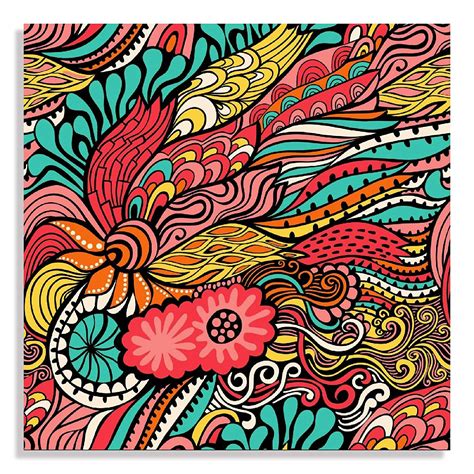 Snoogg Canvas Wall Art Painting Vector Seamless Texture With Abstract ...