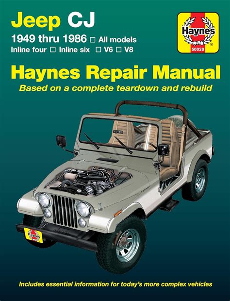 Jeep Cj 1949 Thru 1986 All Models, Inline Four, Inline Six, V6 & V8 ...
