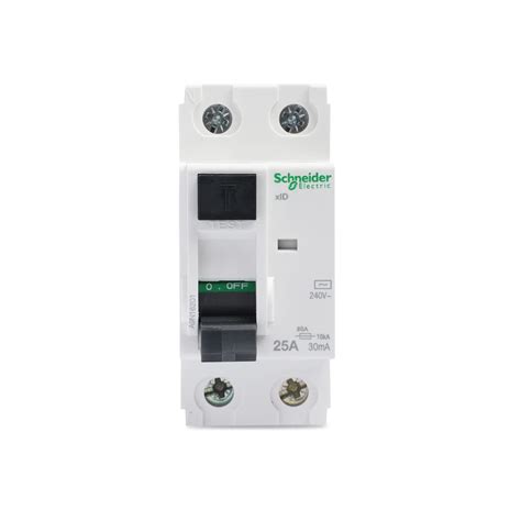 Schneider Electric Plastic 2 Pole 25A, 30Ma Residual Current Circuit ...