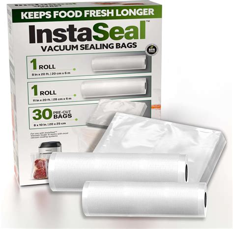Amazon.com: InstaSeal Vacuum Sealer Bags for Food, 1 Roll 8" x 20 Ft ...