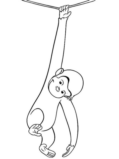 Curious George Climbing coloring page - Download, Print or Color Online for Free