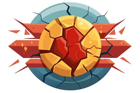 Cracked gemstone with red interior inside a circular frame | Premium AI ...
