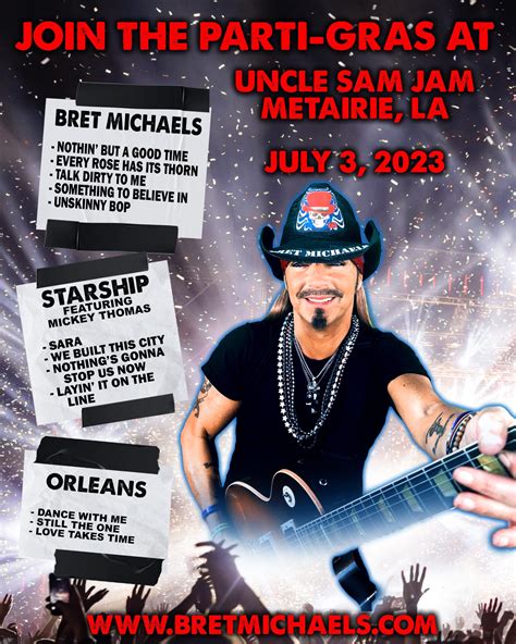Countdown > Bret Michaels Headlines Uncle Sam Jam – Metairie, Louisiana ...