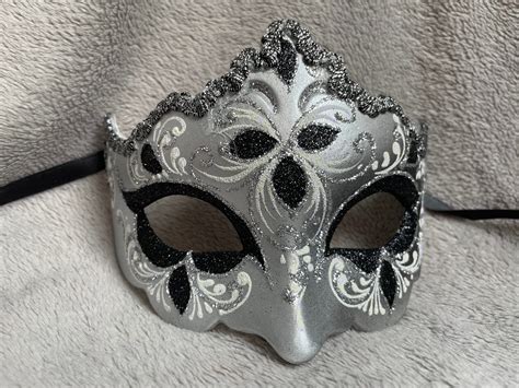 Black Giglio Fiore Silver with Silver Edging Detail – Half Face ...