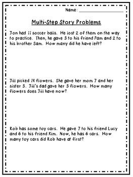 Image result for Multi-Step Story Problems