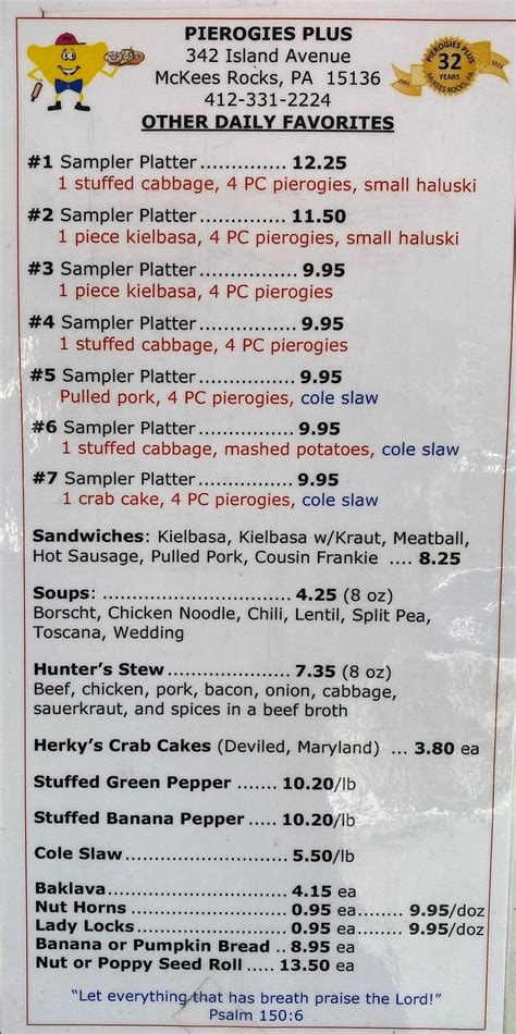 PIEROGIES PLUS, McKees Rocks - Restaurant Reviews, Phone Number ...