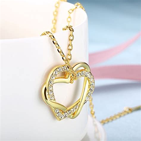 Yellow Chimes Heart Pendant for Women Embracing Hearts-in-Love 18K Real ...