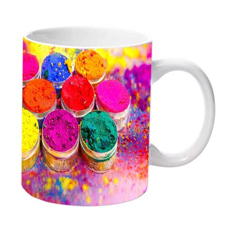 Buy MTM Happy Holi Colourful Printed Ceramic Cup Mug for Gifts ...