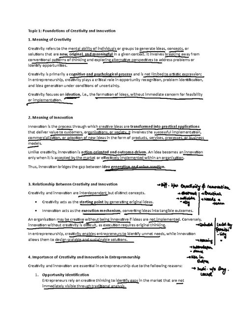 Unit 01 Notes: Foundations of Creativity & Innovation in ...