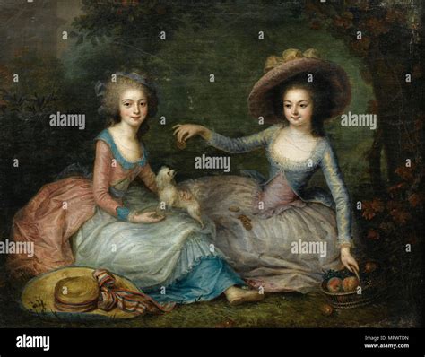Portrait of Marie Antoinette and Princess of Lamballe, ca 1770 Stock ...