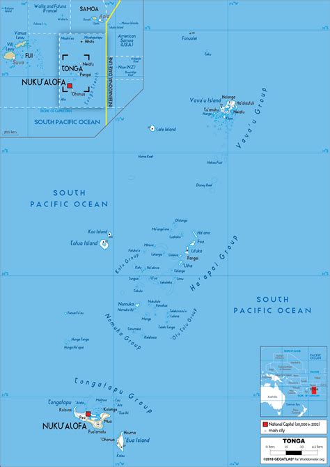 Tonga Map (Road) - Worldometer