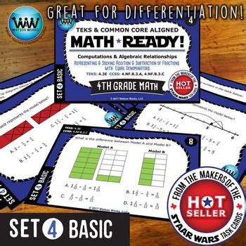 4.3E 4th Grade Math Task Cards – Adding & Subtracting Fractions ~ BASIC ...