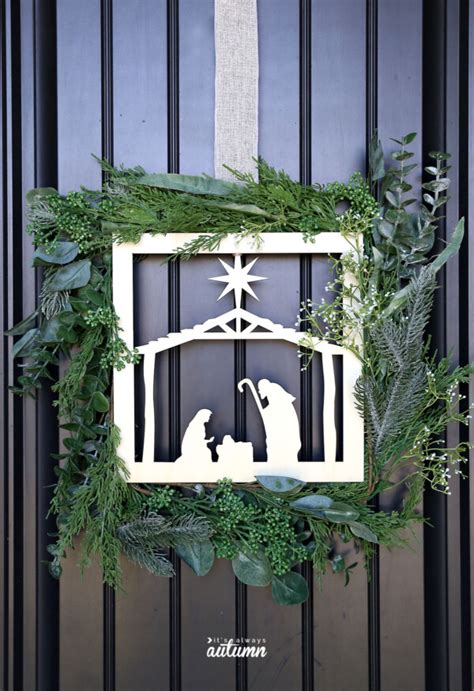 Nativity Wreath DIY 的图像结果