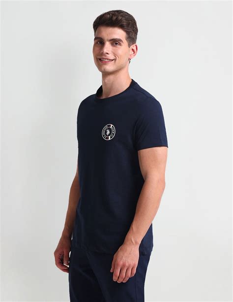Buy Men Muscle Fit Cotton T-Shirt Blue|U.S. Polo Assn. India