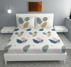 Komfy 280 TC Polycotton Double Printed Fitted (Elastic) Bedsheet - Buy ...