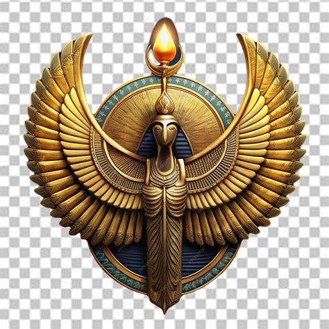 Premium Photo | Egyptian style gold parallel wings ornament on white ...