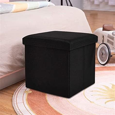 ABTRIX WITH AB Fabric Folding Organizer Storage Ottoman Bench Footrest ...