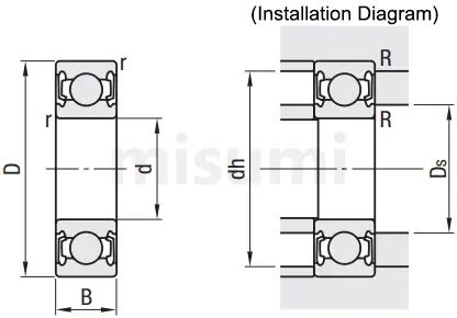 Ball Bearings Stainless Steel with Contact Rubber Seal | MISUMI ...