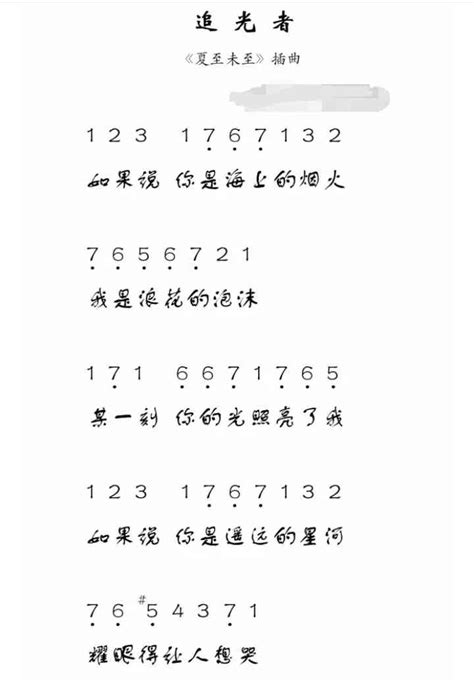 追光者钢琴数字简谱追光者钢琴数字简谱初学版2022已更新今日动态