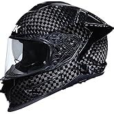 SMK Titan Carbon Fiber Motorcycle Helmet, Full Face, Dual Visor, Glossy ...
