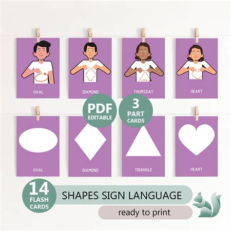 SHAPES in Baby Sign Language, Sign Language Shapes Flashcards, American ...