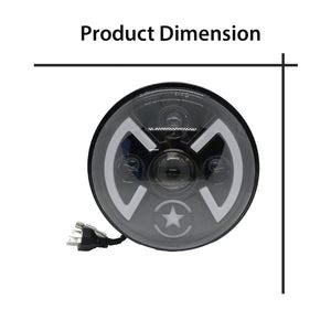 Autopowerz 7 Inch STAR LED Round Headlight Compatible with Mahindra Th