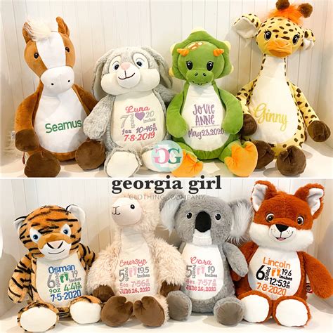 Toys & Games personalized baby gift Baby Stat stuffed animal Birth ...