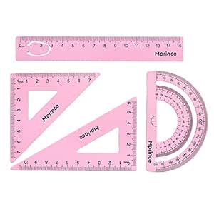 ATORSE® Geometry Math Ruler Metal Protractor Ruler Set for Home ...