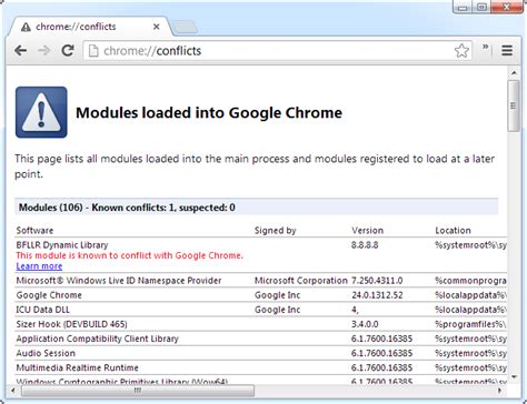 Image result for Google Chrome Incompatible Program Error