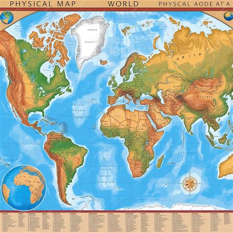 Detailed Physical World Map 的图像结果