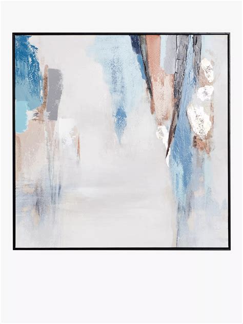 John Lewis Hand-Painted Framed Canvas, 100 x 100cm, Copper/Blue - McGrocer