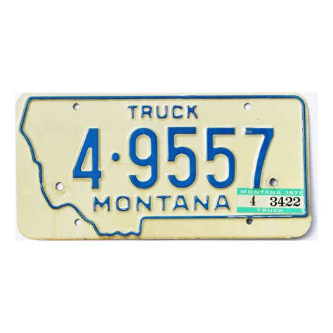 1971 Montana Truck License Plate #49557 | Real Old Plates