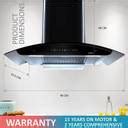 Elica WD TFL HAC 90 MS NERO with Installation Kit Included Auto Clean ...
