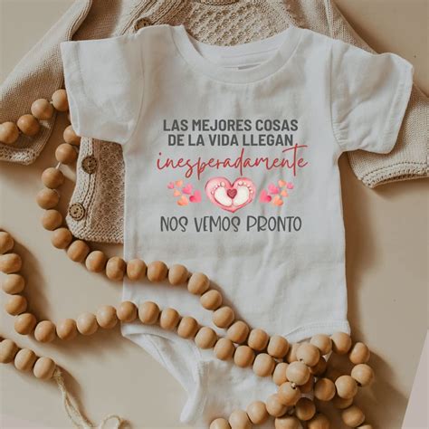 Baby Announcement Onesie In Spanish, Cute Pregnancy Announcement Gifts ...