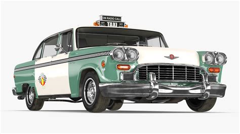 3D model Vintage Checker Taxi Cab Simple Interior | 3D Molier International