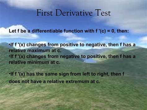 5.2 first and second derivative test | PPT