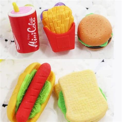 TERA 13 Return Gifts for Kids Eraser for Kids - (4 pcs) Fast Food ...