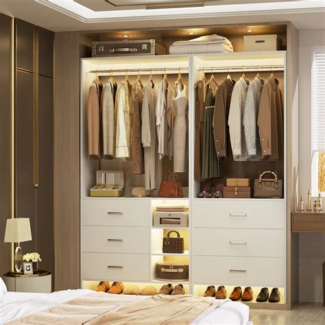 Cimly Set of 4/ 5 Modular Closet System with Drawers and Mirror, Corner ...