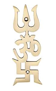 DEVDECOR The Spiritual Living Swastik for Door Entrance II Brass ...