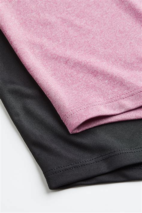 2-pack sports vest tops - Pink marl/Black - Ladies | H&M IN